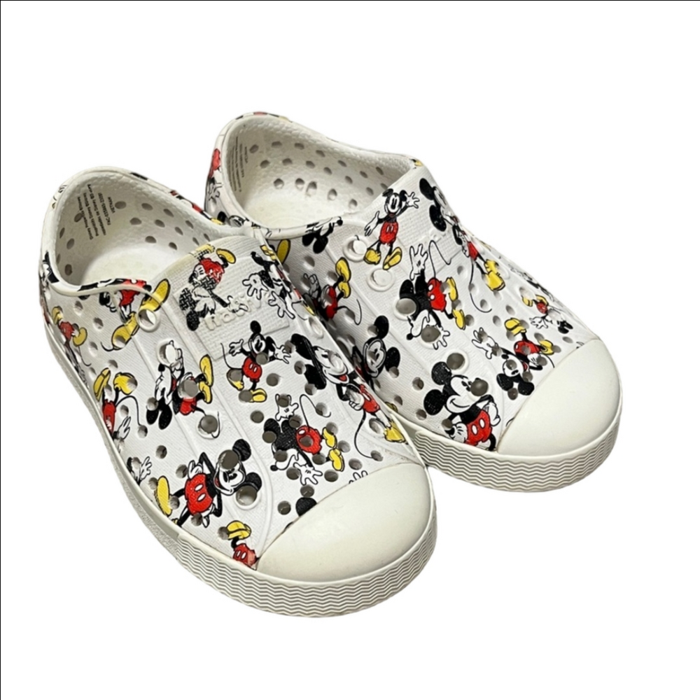 Native Kids Slip-On Sneakers - White, Red, Yellow